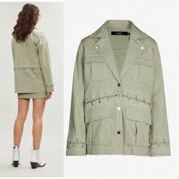 J Brand Teagan Lace-up Utility Military Green Jacket in Gibson 💚 - Picture 3 of 10